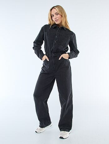 Macacão de ganga de mangas compridas