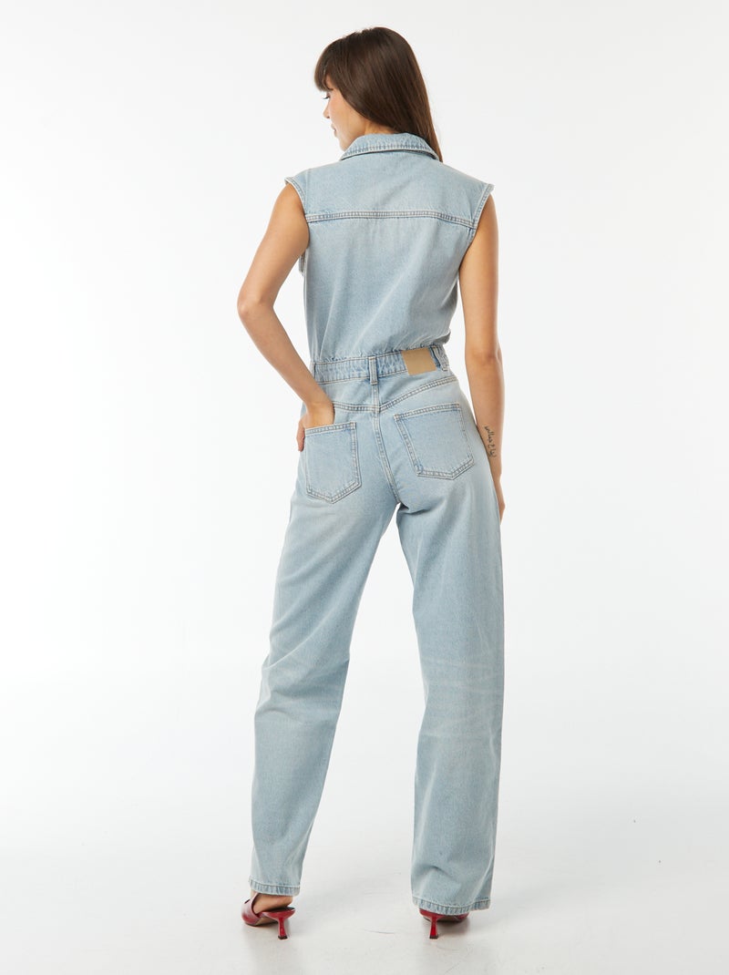 Macacão de ganga sem mangas Azul - Kiabi