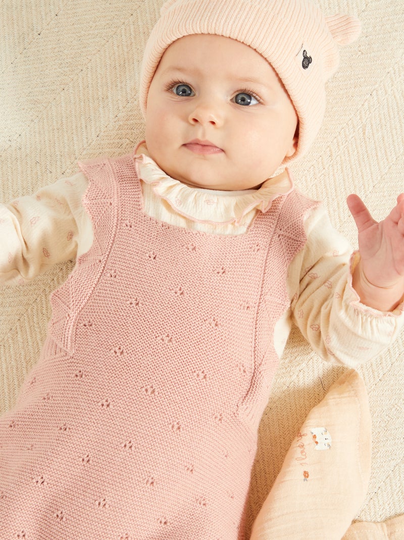 Macacão de malha ajurada Rosa - Kiabi