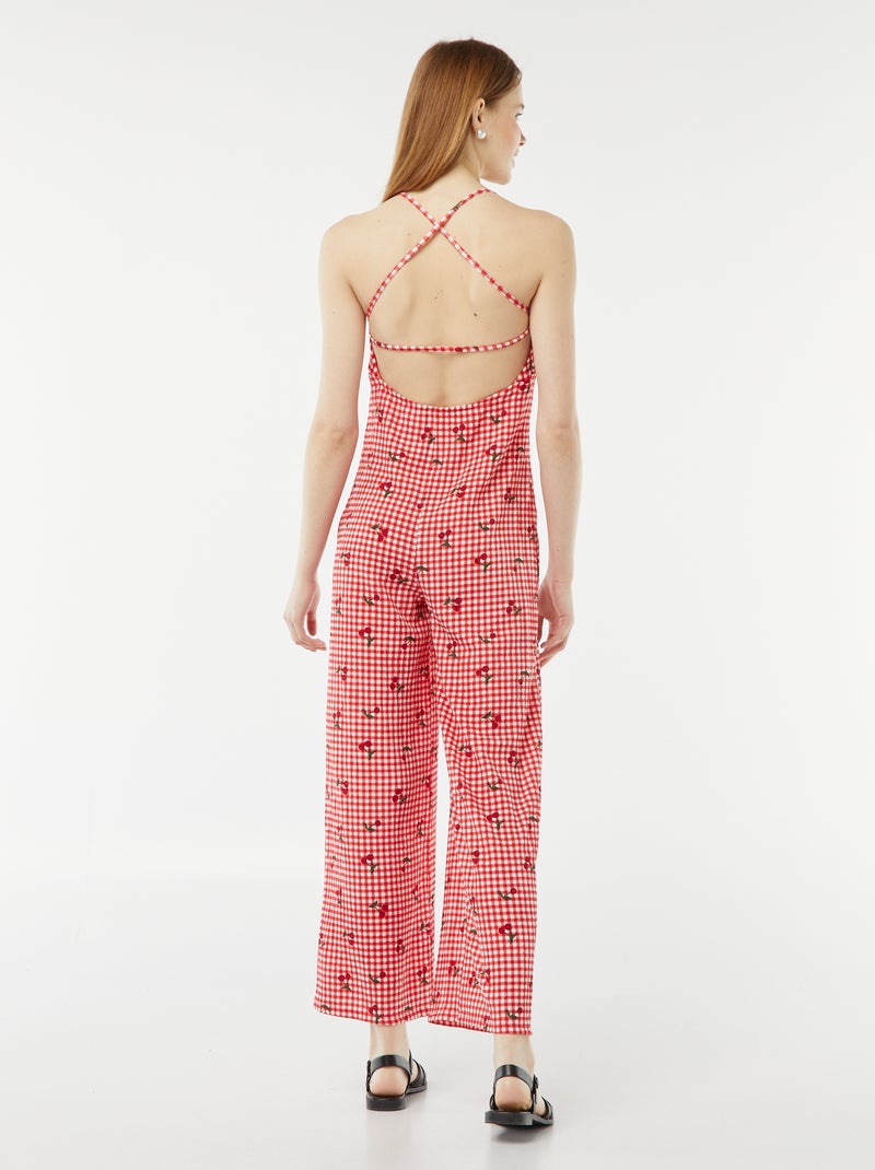 Macacão de malha gofrada VERMELHO - Kiabi