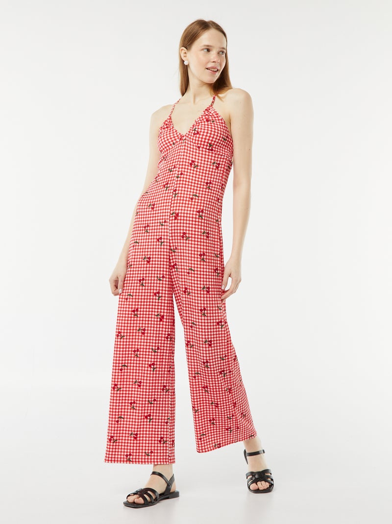 Macacão de malha gofrada VERMELHO - Kiabi