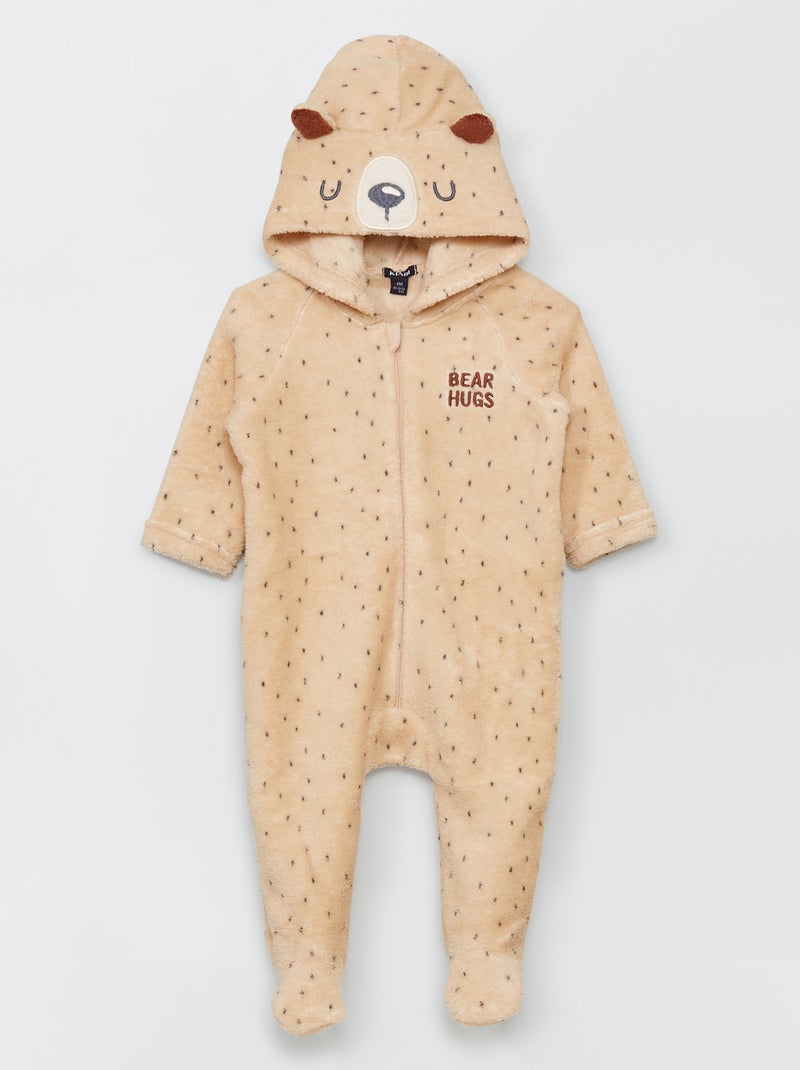 Macacão de malha polar Urso - Kiabi