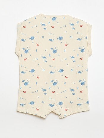 Macacão de manga curta com padrão