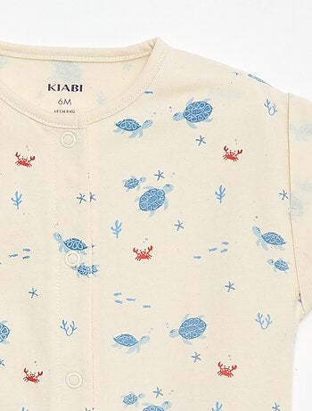 Macacão de manga curta com padrão