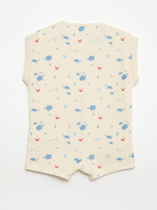 Macacão de manga curta com padrão - Kiabi