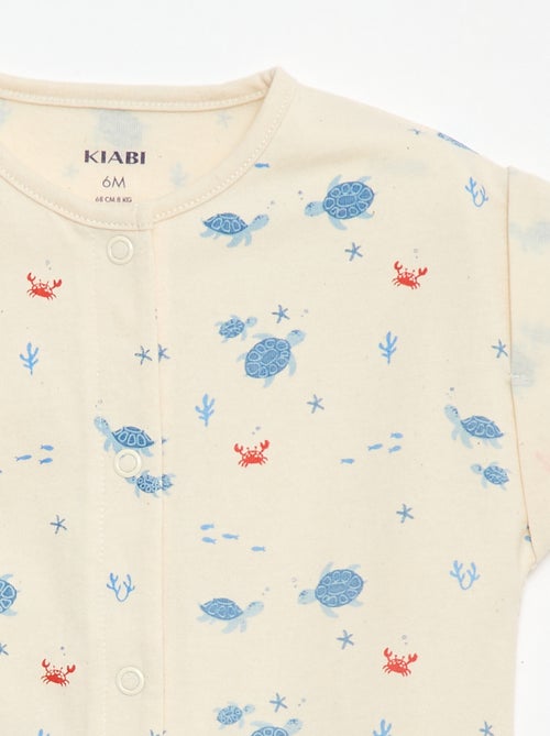 Macacão de manga curta com padrão - Kiabi