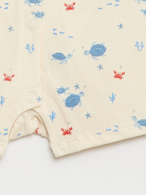 Macacão de manga curta com padrão - Kiabi