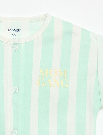 Macacão de manga curta com padrão