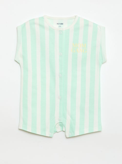 Macacão de manga curta com padrão - Kiabi