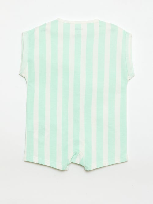 Macacão de manga curta com padrão - Kiabi