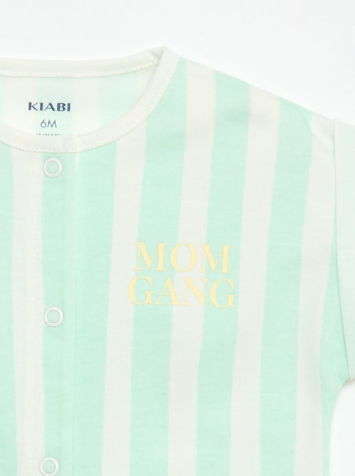 Macacão de manga curta com padrão - Kiabi