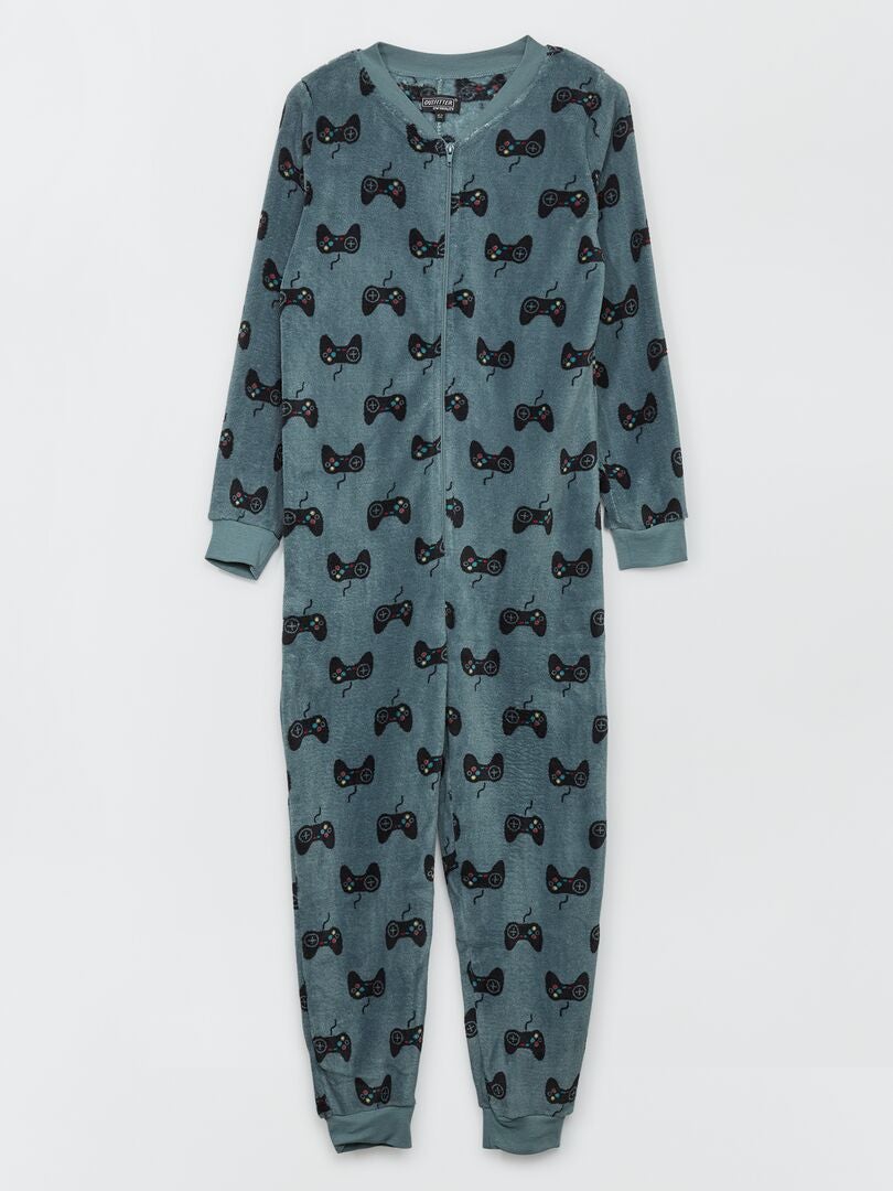 Macacão de pijama Cinza/ Azul - Kiabi