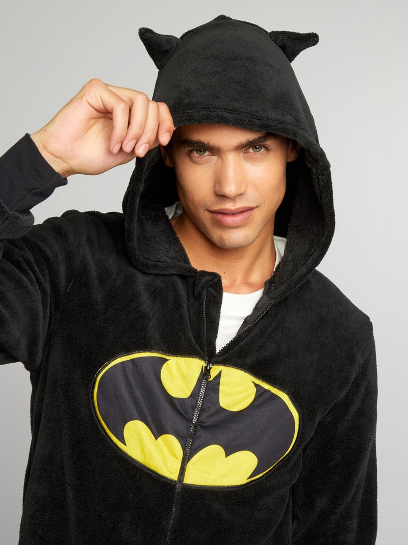 Macacão de pijama em malha polar 'Batman' 'DC Comics' Preto/ Cinza - Kiabi