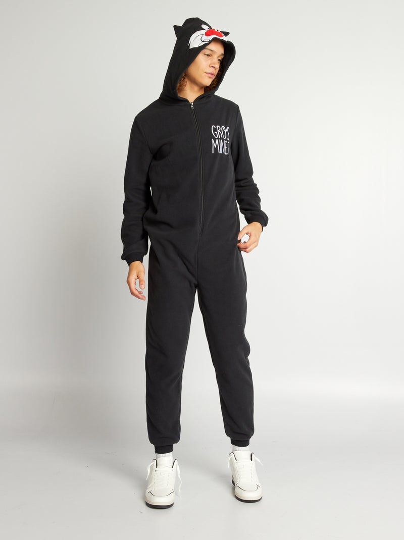 Macacão de pijama em malha polar 'Looney Tunes' Preto - Kiabi