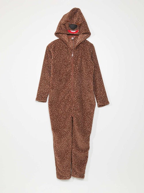 Macacão de pijama em malha polar 'veado' - Kiabi