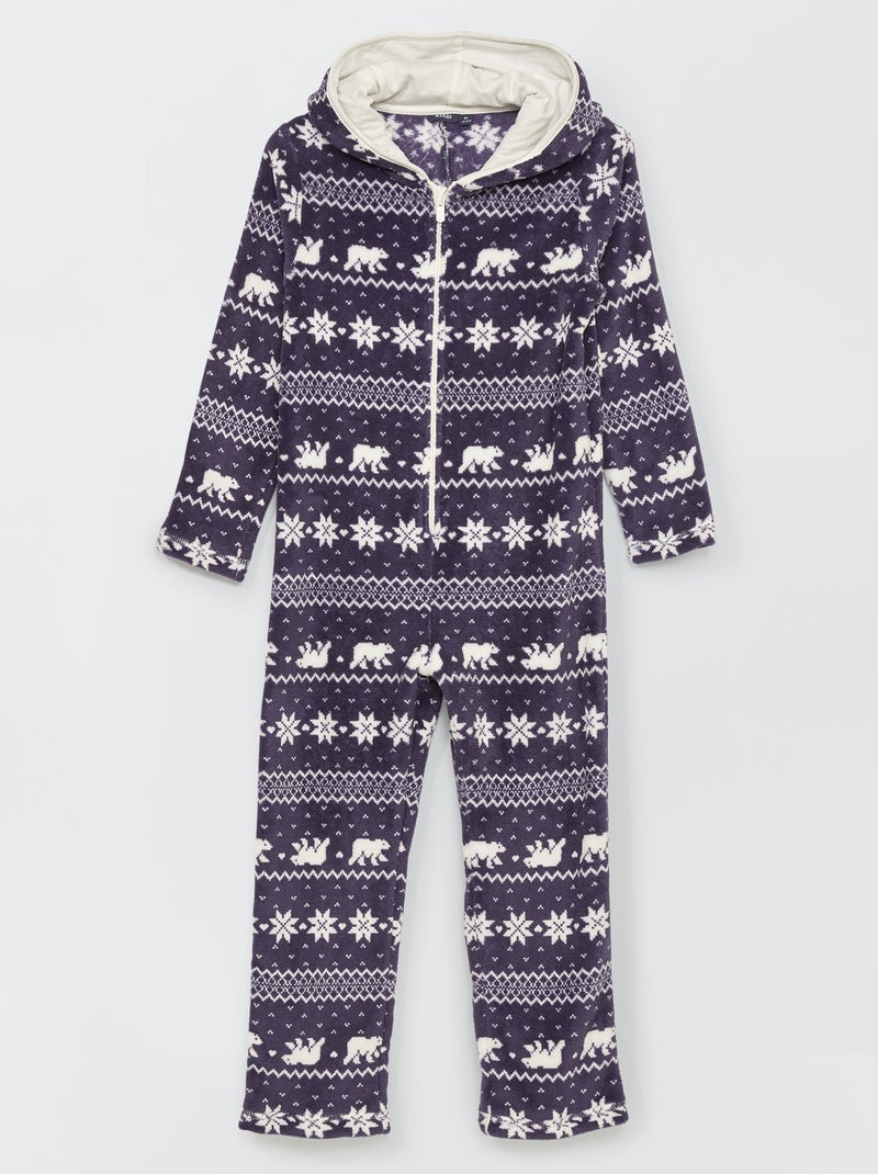 Macacão de pijama 'floco de neve'  - Azul - Kiabi