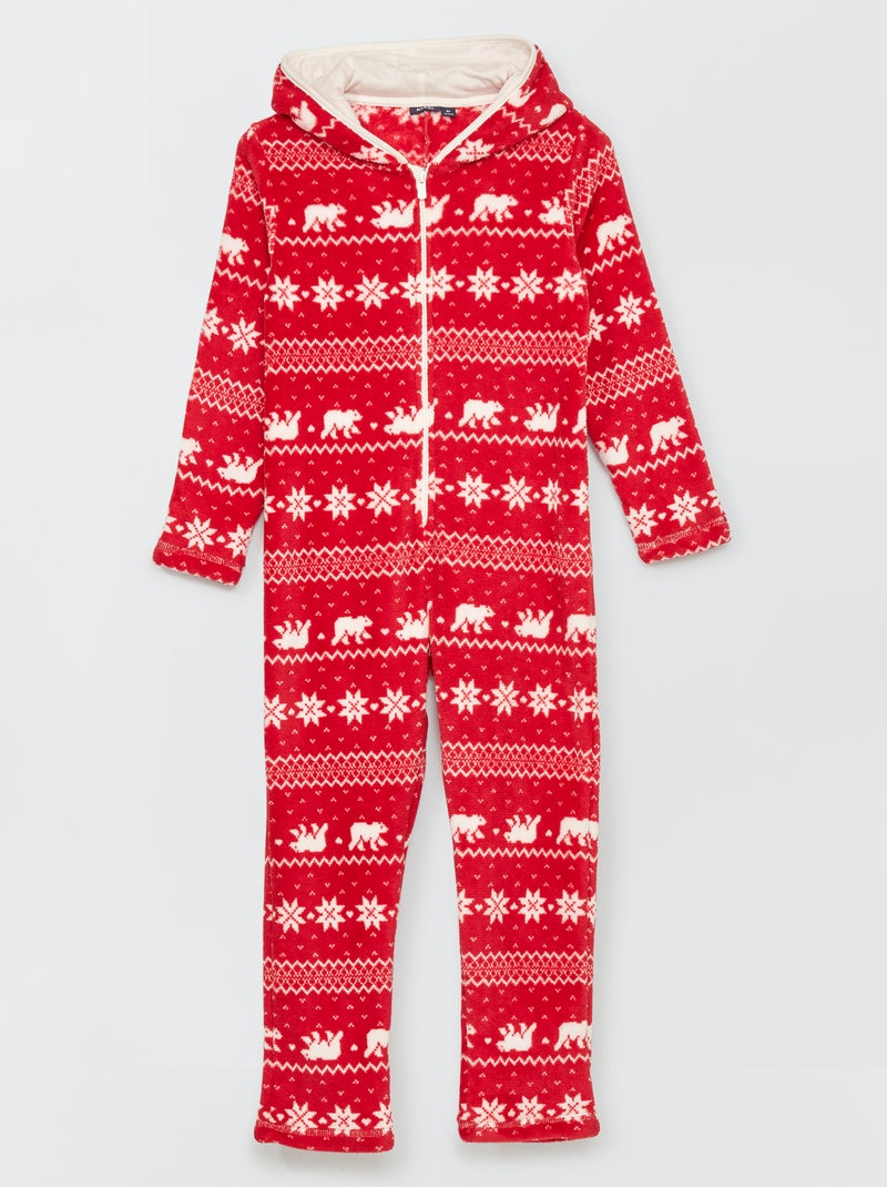 Macacão de pijama 'floco de neve'  - Vermelho - Kiabi
