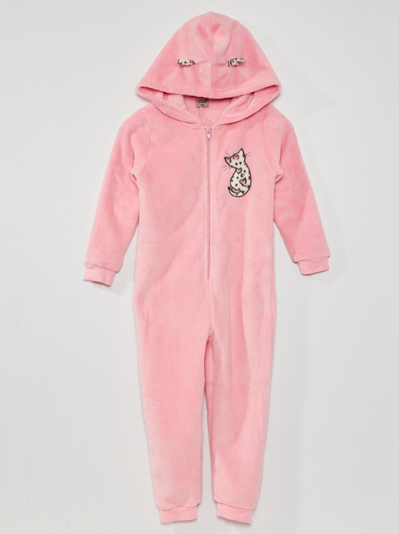 Macacão de pijama 'gato' Rosa - Kiabi