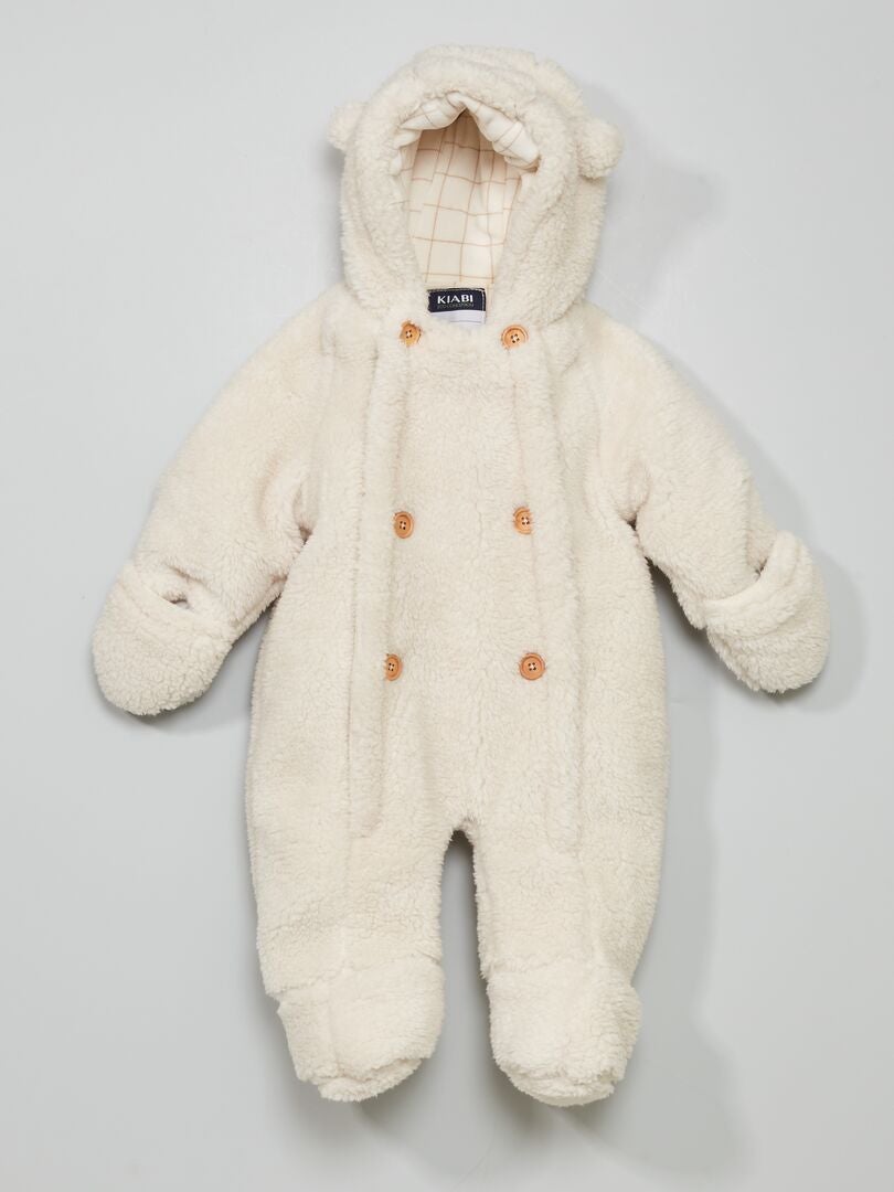 Macacão de pijama polar 'urso' BRANCO - Kiabi
