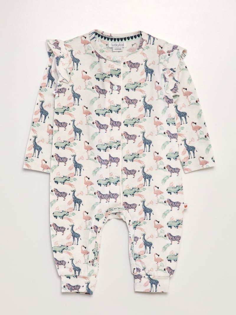 Macacão de pijama safari BRANCO - Kiabi