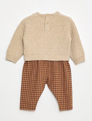 Macacão de Tricô e Flanela