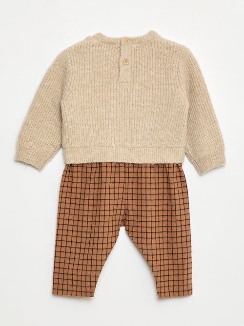 Macacão de Tricô e Flanela - Kiabi