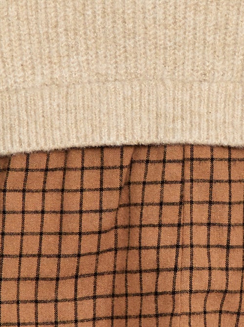 Macacão de Tricô e Flanela - Kiabi