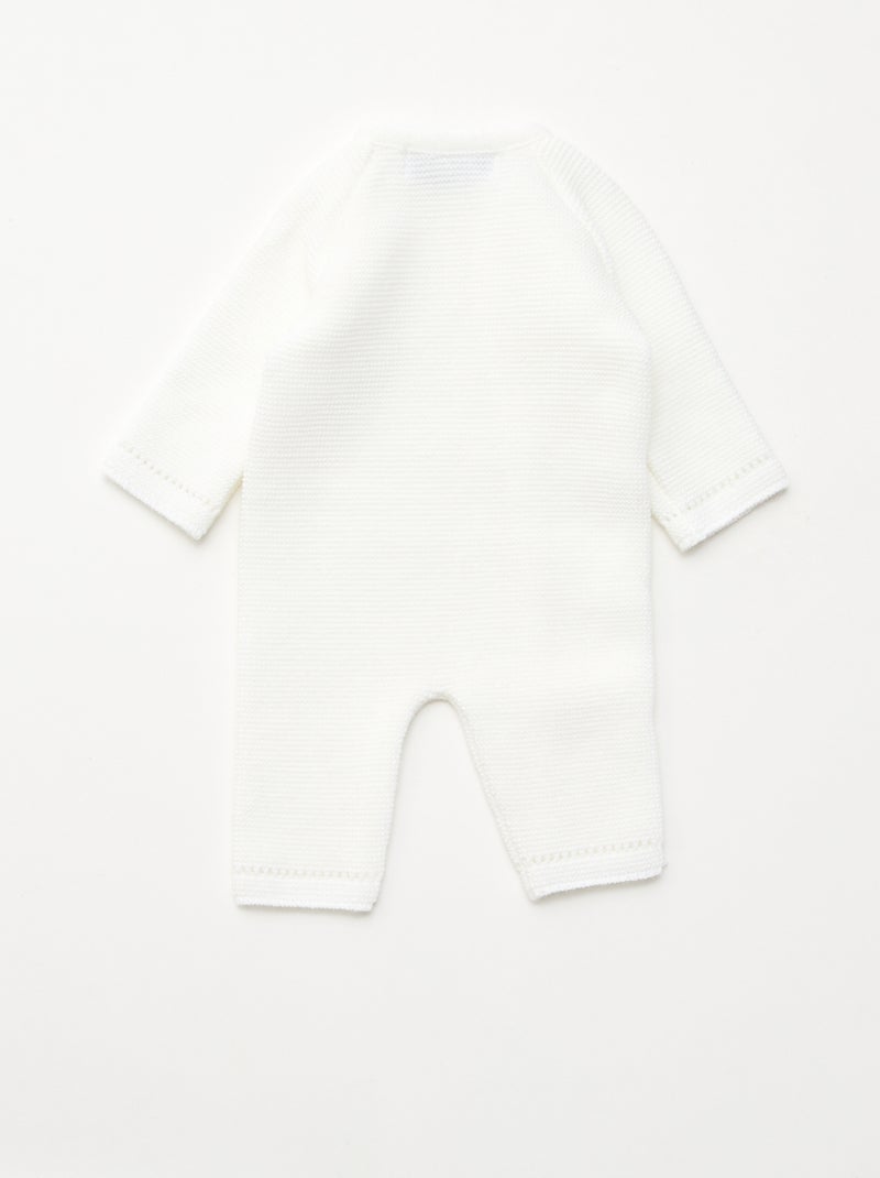 Macacão de Tricô 'La manufacture de Layette' Branco - Kiabi
