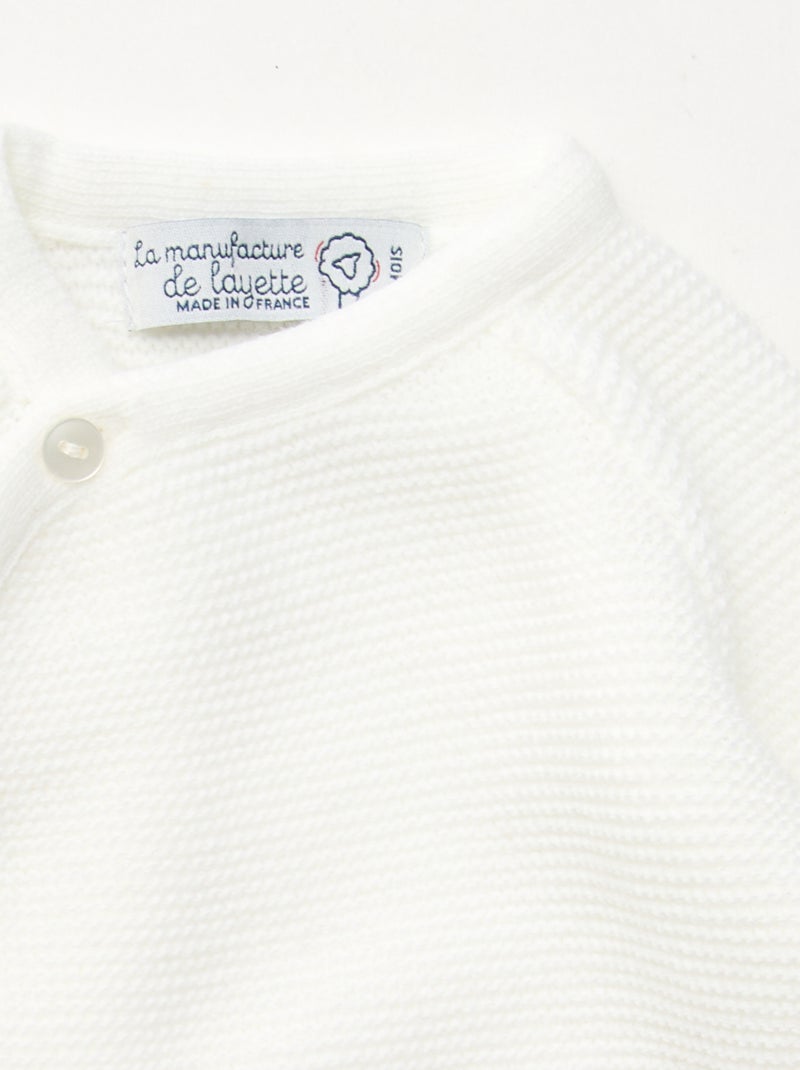 Macacão de Tricô 'La manufacture de Layette' Branco - Kiabi