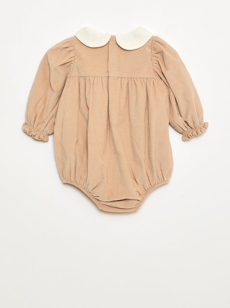 Macacão de Veludo Bege - Kiabi