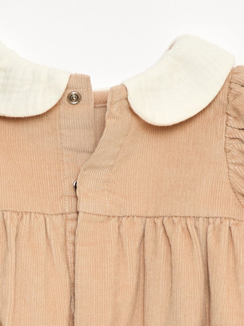 Macacão de Veludo Bege - Kiabi