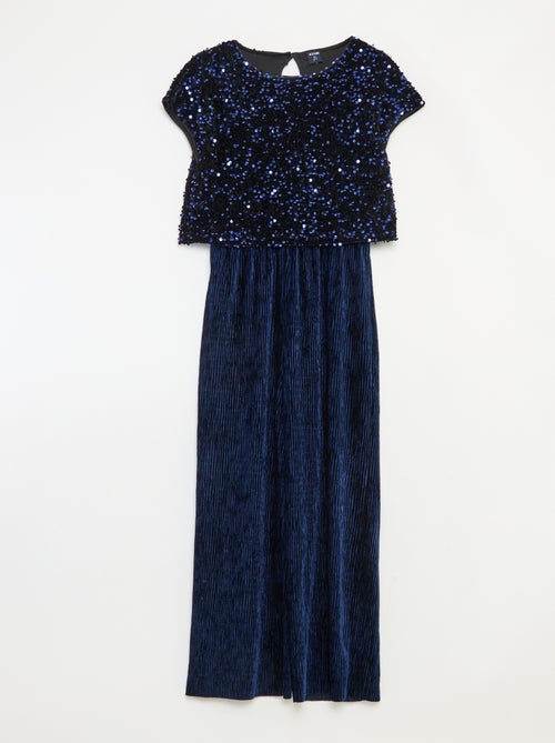 Macacão de veludo com lantejoulas - Kiabi