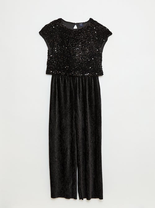 Macacão de veludo com lantejoulas - Kiabi