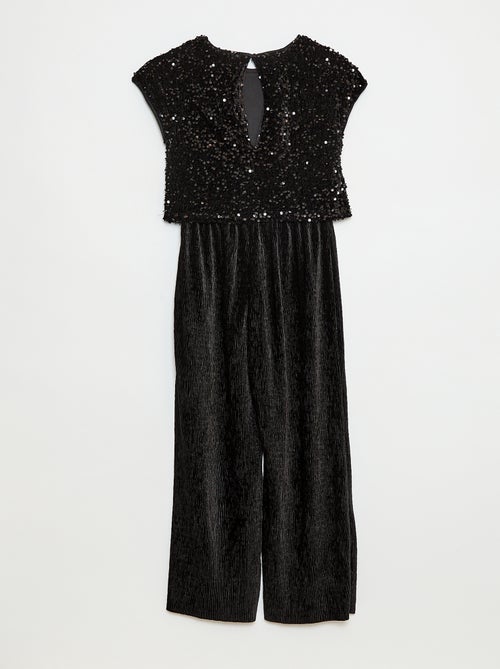 Macacão de veludo com lantejoulas - Kiabi