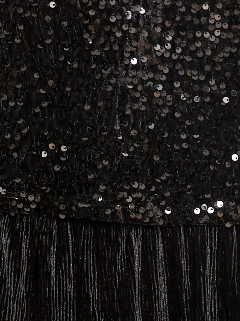 Macacão de veludo com lantejoulas Preto - Kiabi