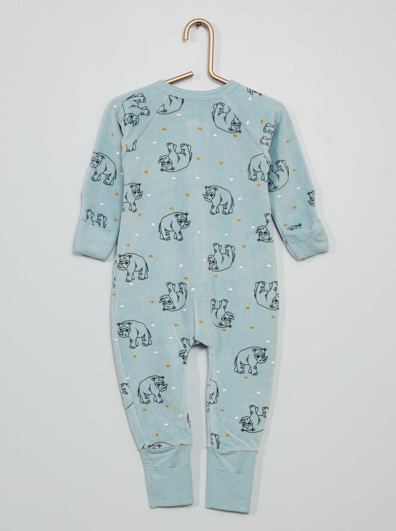 Macacão 'DIM baby' de veludo AZUL - Kiabi