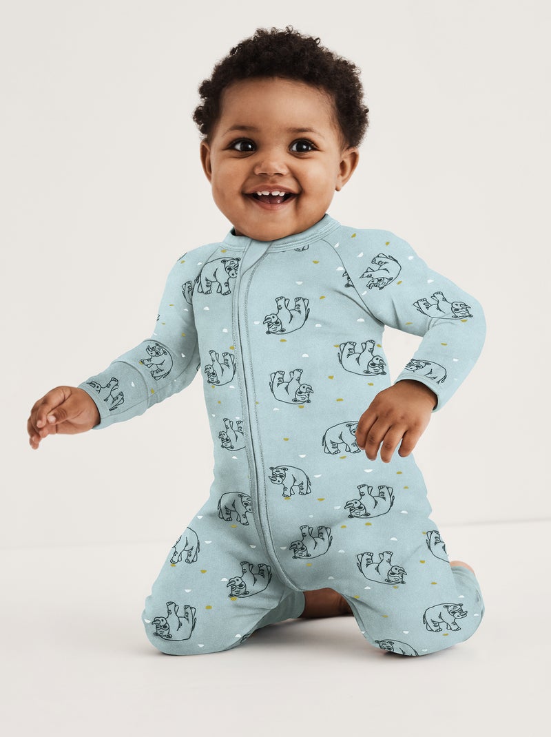 Macacão 'DIM baby' de veludo AZUL - Kiabi