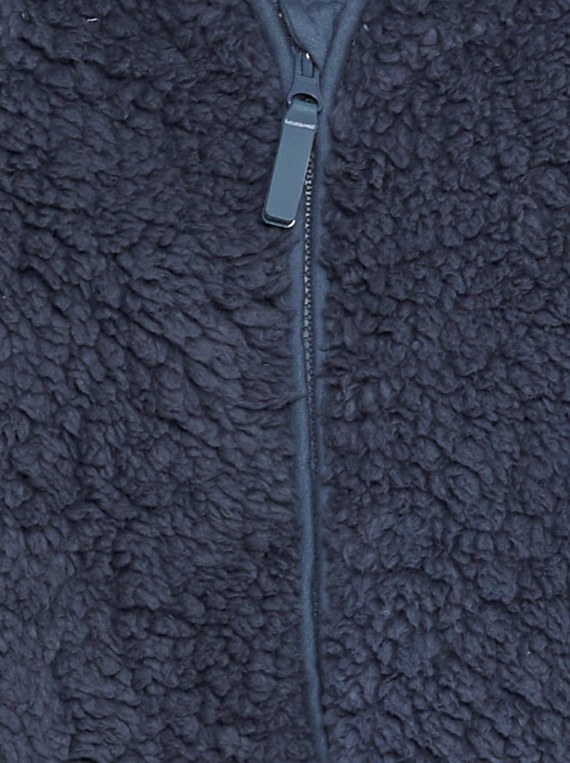 Macacão efeito lã de carneiro com luvas AZUL - Kiabi