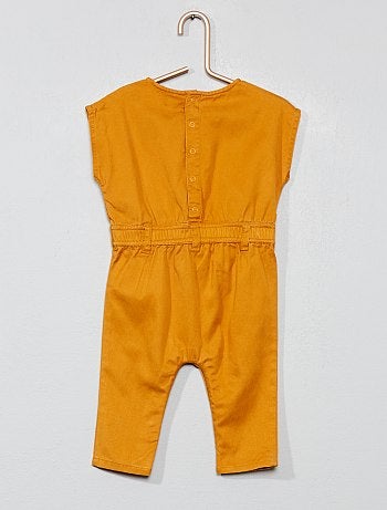 Menina 0-36 meses - Macacão em algodão e tencel - Kiabi