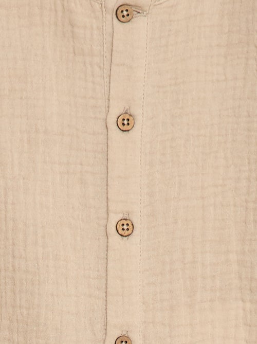 Macacão em gaze de algodão de manga comprida - Kiabi