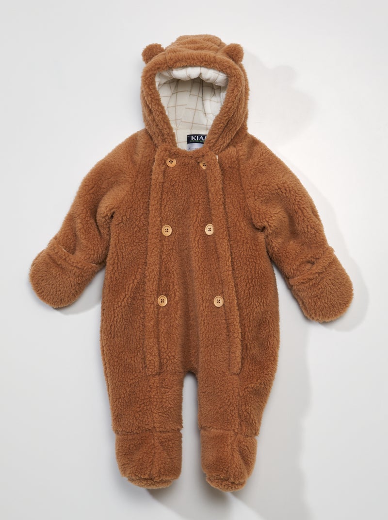 Macacão em malha peluche BRANCO - Kiabi