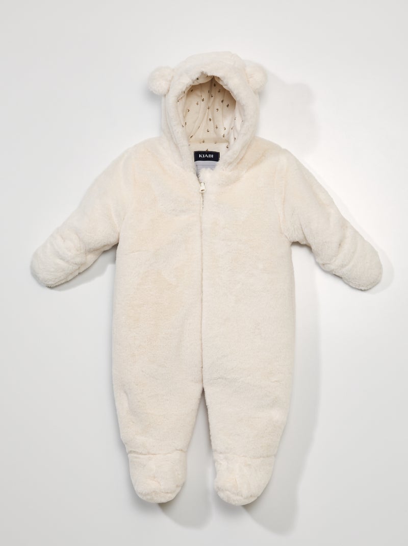 Macacão em malha peluche BRANCO - Kiabi