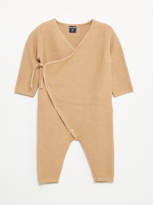 Macacão em tricô com abertura cruzada - Kiabi