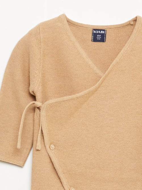 Macacão em tricô com abertura cruzada - Kiabi