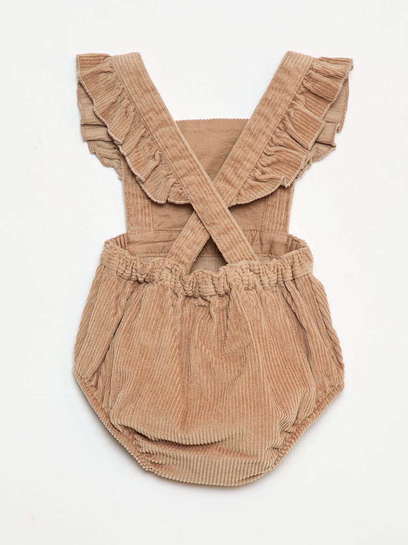 Macacão em veludo cotelê Castanho - Kiabi