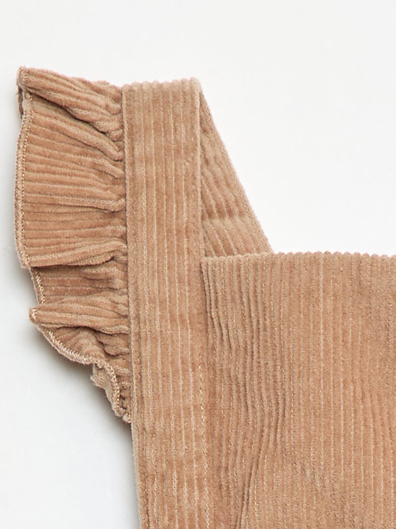 Macacão em veludo cotelê Castanho - Kiabi