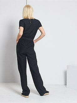 Mulher do 34 até 48 - Macacão em viscose e linho - Kiabi