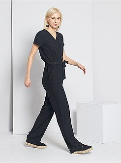 Mulher do 34 até 48 - Macacão em viscose e linho - Kiabi