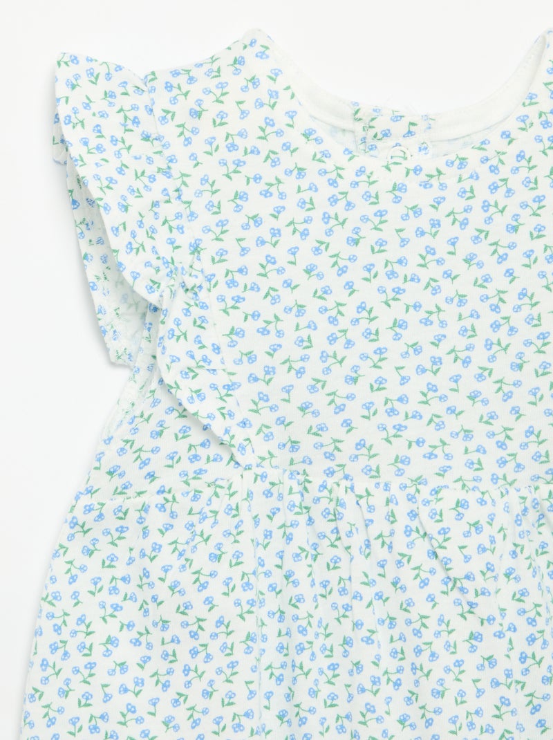 Macacão estampado em algodão Azul - Kiabi