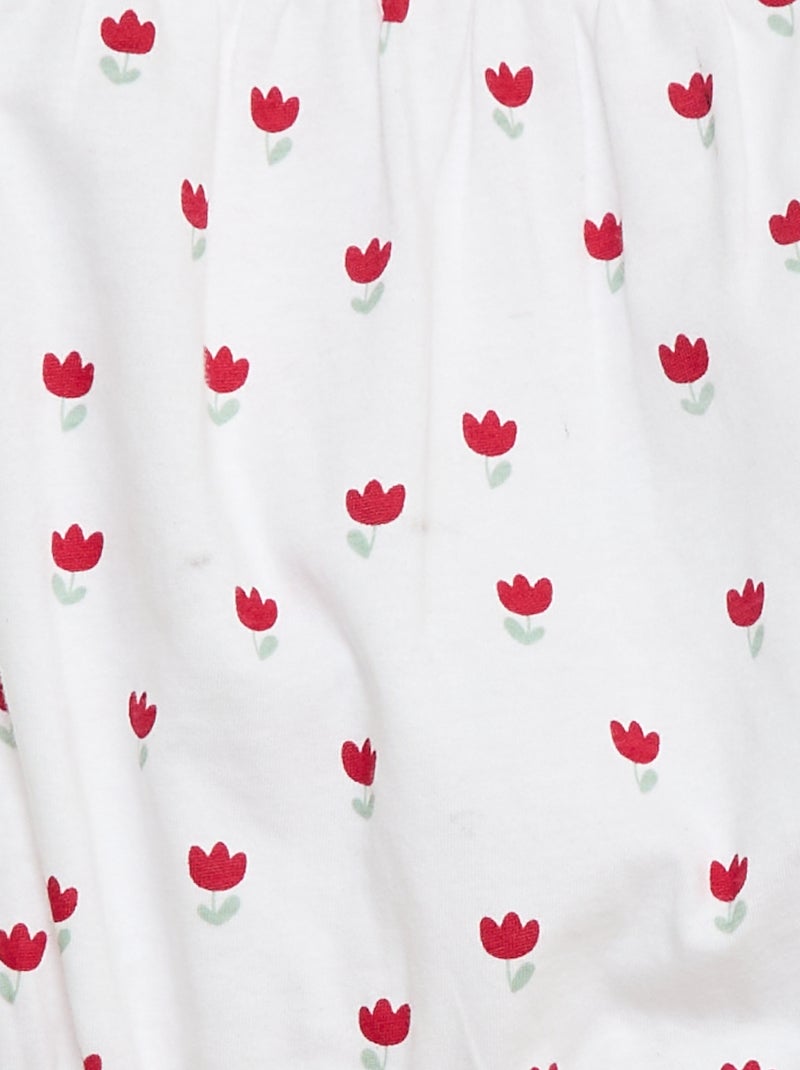 Macacão estampado em algodão Branco - Kiabi